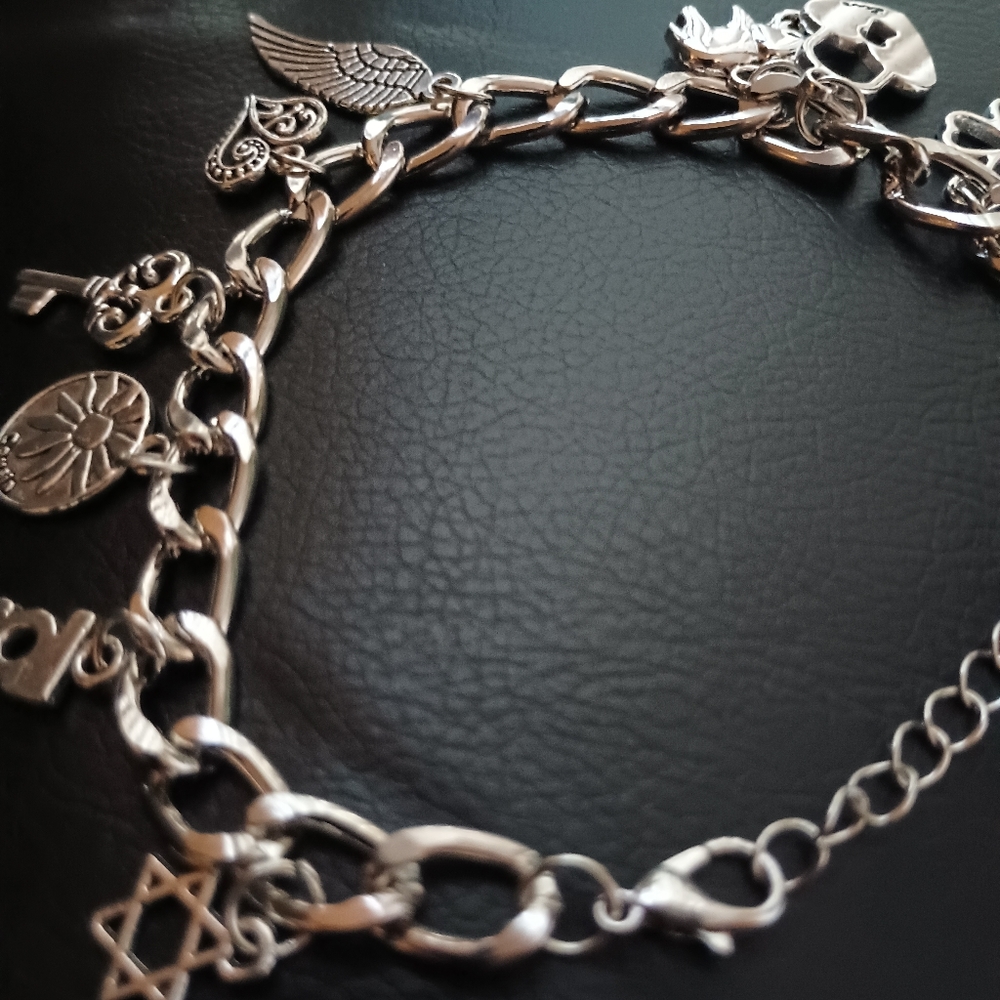 Adorable New Women's Cute Anklet Charm Silver 24cm Gothic Men Bracelet - Picture 6 of 6